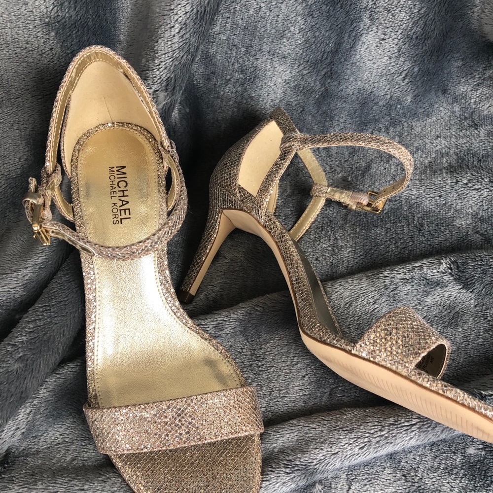 MICHAEL Kors Gold Sparkly Strappy Heels
